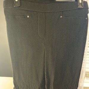 Rafaella comfort brand black w/white spots pull on dressy pants